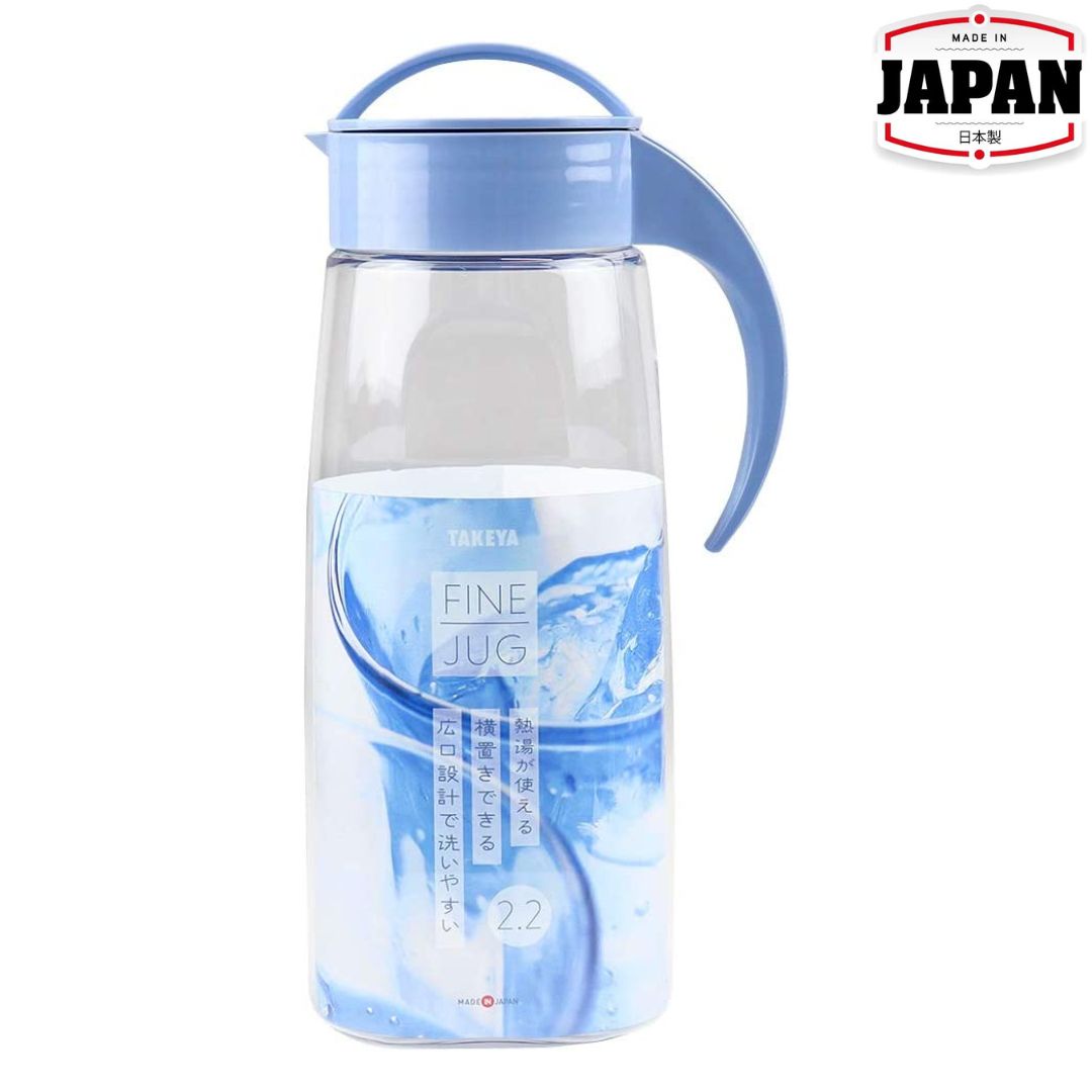 可橫放耐熱冷水壺 | 2.2L | 粉藍色 | TAKEYA | 日本製 | TY-140570